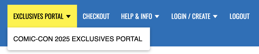 Exclusives Portal link on main menu
