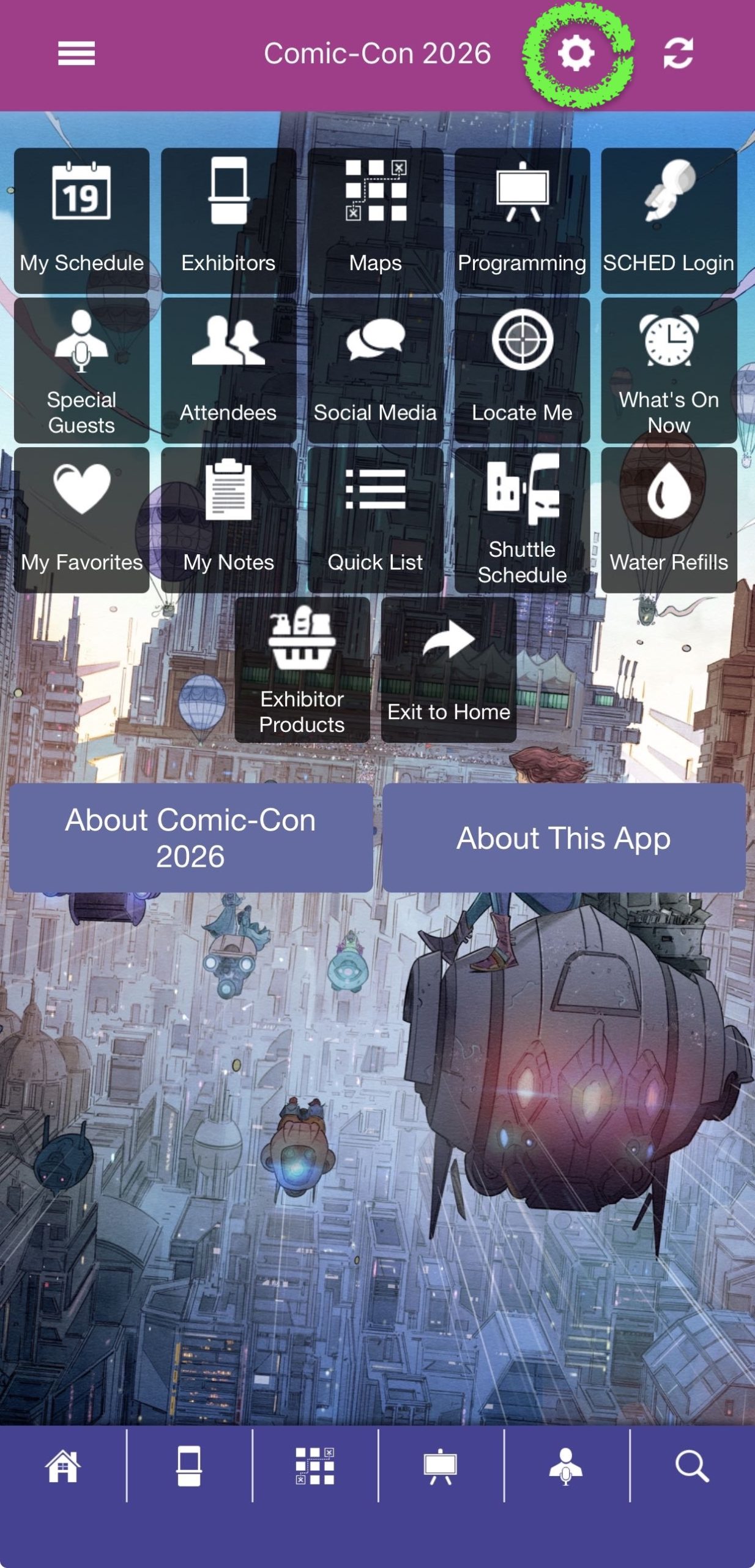 Mobile App Settings Gear Icon