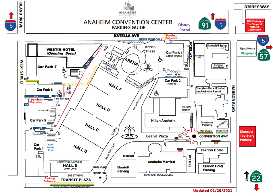 Plan du parking de la WonderCon.