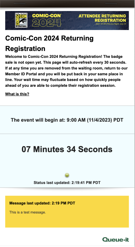 Open Registration ComicCon