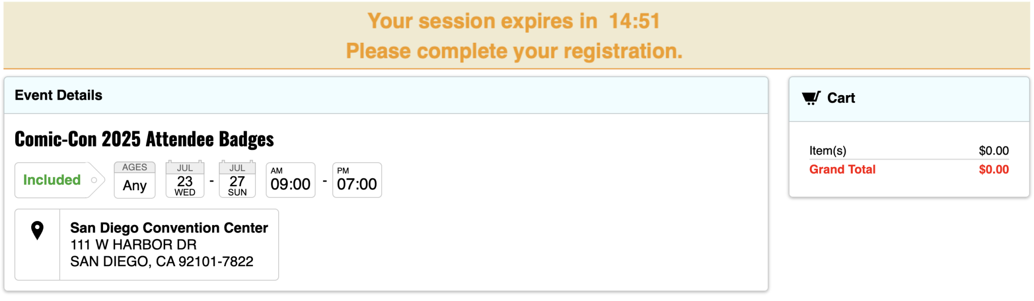 Returning Registration ComicCon