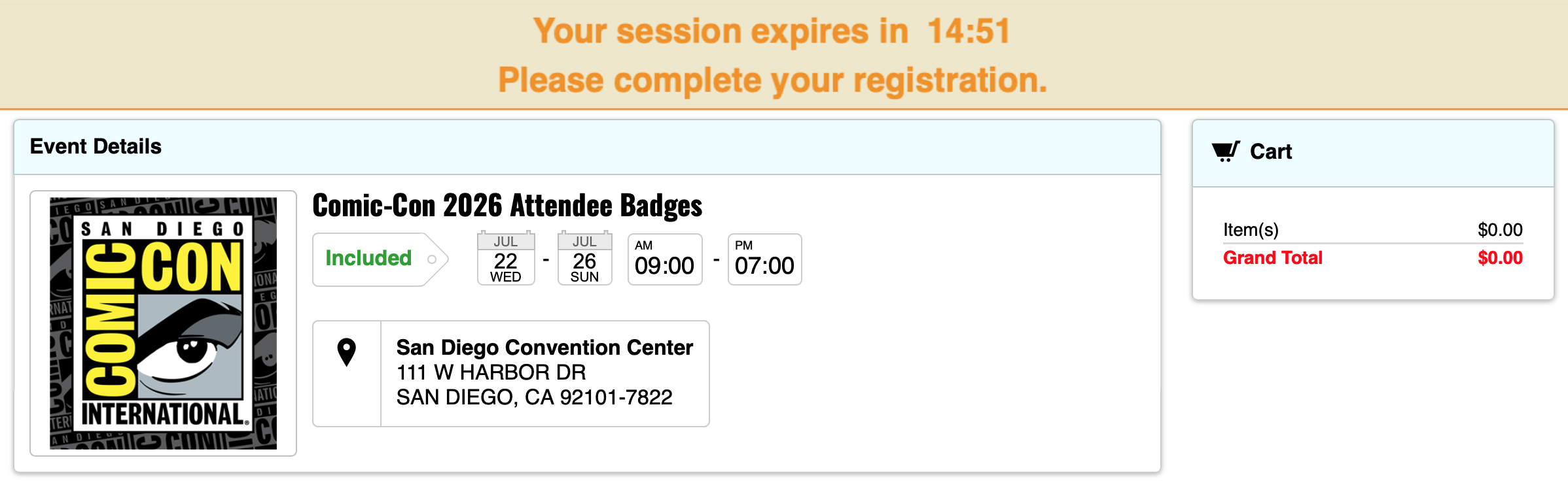 Open Registration - Comic-Con