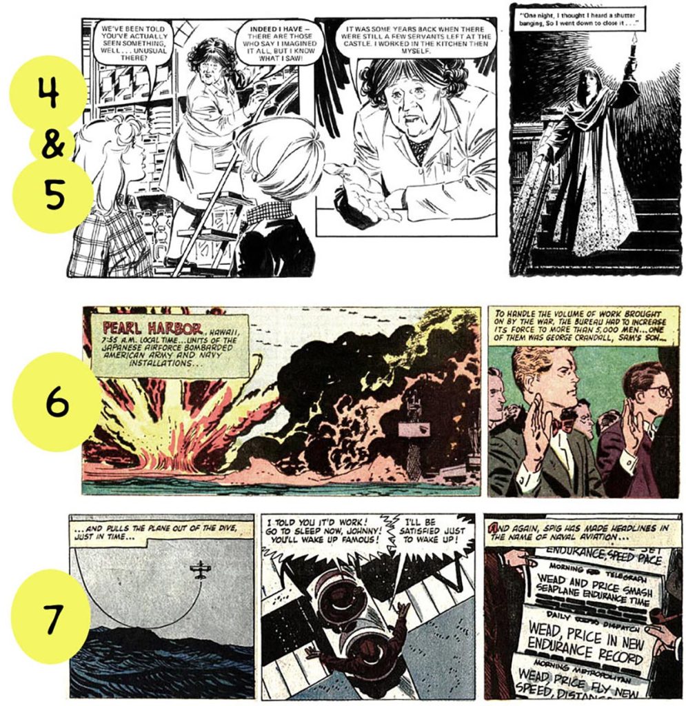 Transition scenes in comics