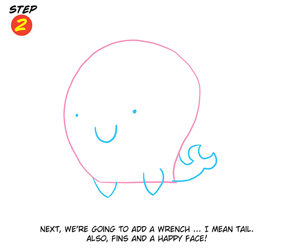 A Valentine's Day Whale Step 2