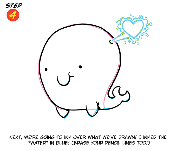 A Valentine's Day Whale Step 4