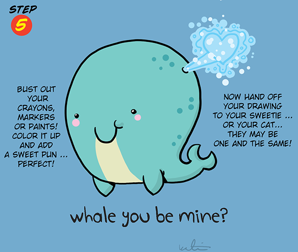 A Valentine's Day Whale Step 5