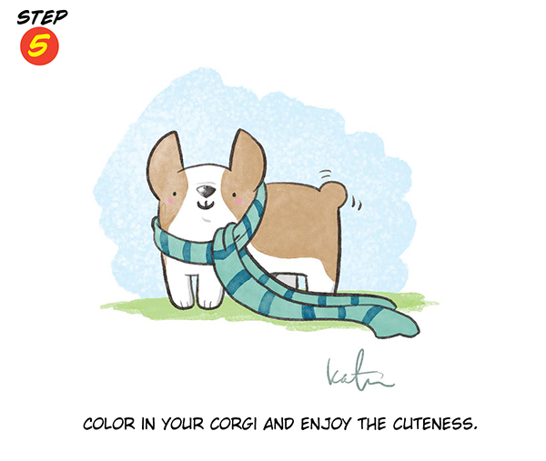 Katie Cook: How to Draw a Corgi in a Scarf