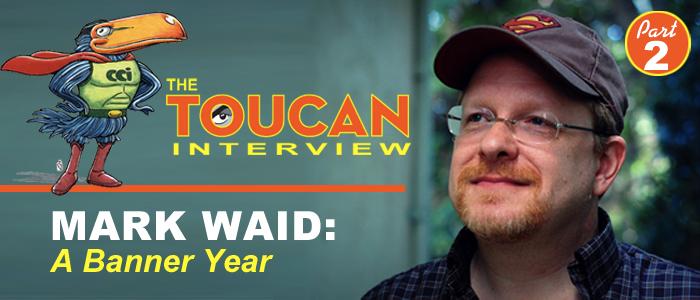 Ang banner ng Toucan Interview na nagtatampok kay Mark Waid