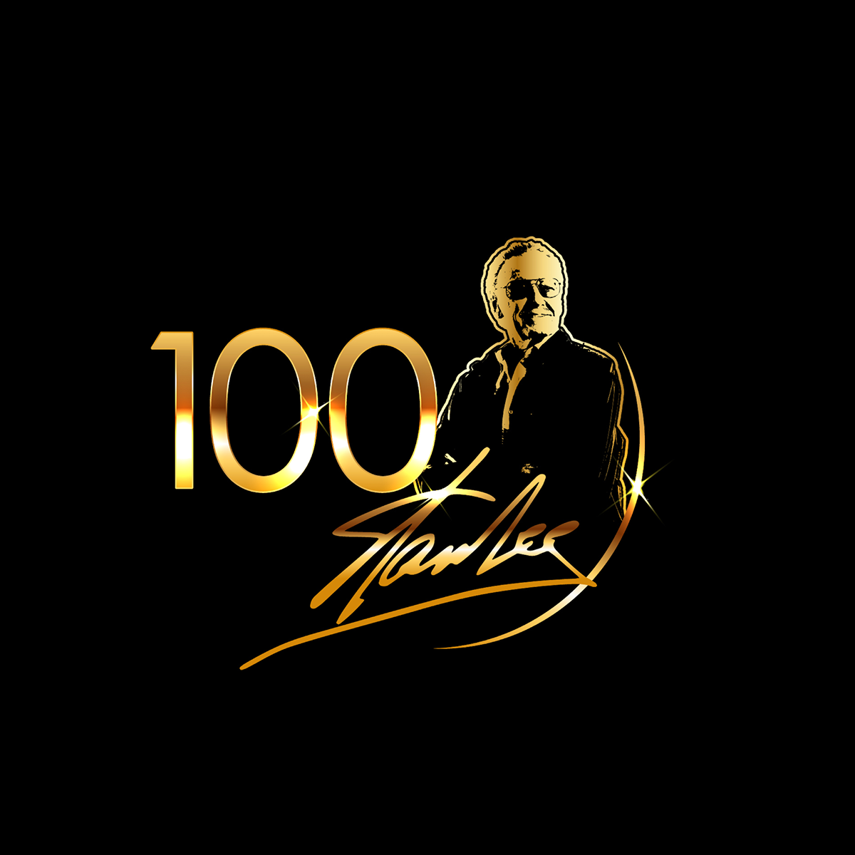 Stan Lee 100 Logo quadratisch.