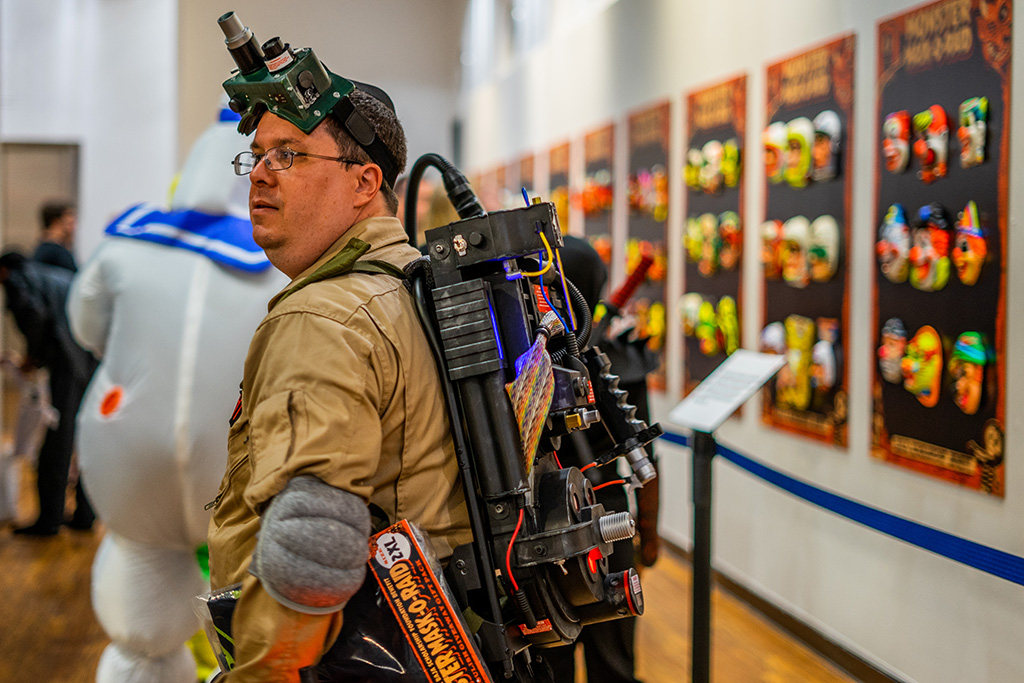 Cosplay de Cazafantasmas del Museo Comic-Con.